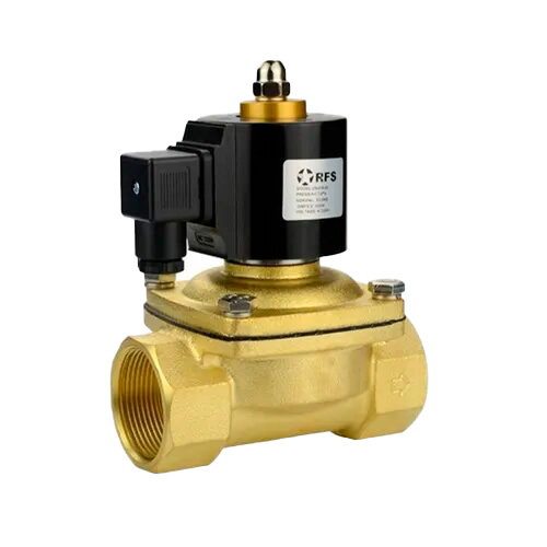 Válvula solenoide Tecsol de bronce de 1" normalmente cerrada a 110 V