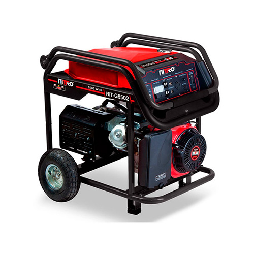 Generador Nitro de 5000/5500 W de 13 H.P a 110/220 V con peso de 74 KG capacidad de 25 L de gasolina y duración de 9 H con contador de horas