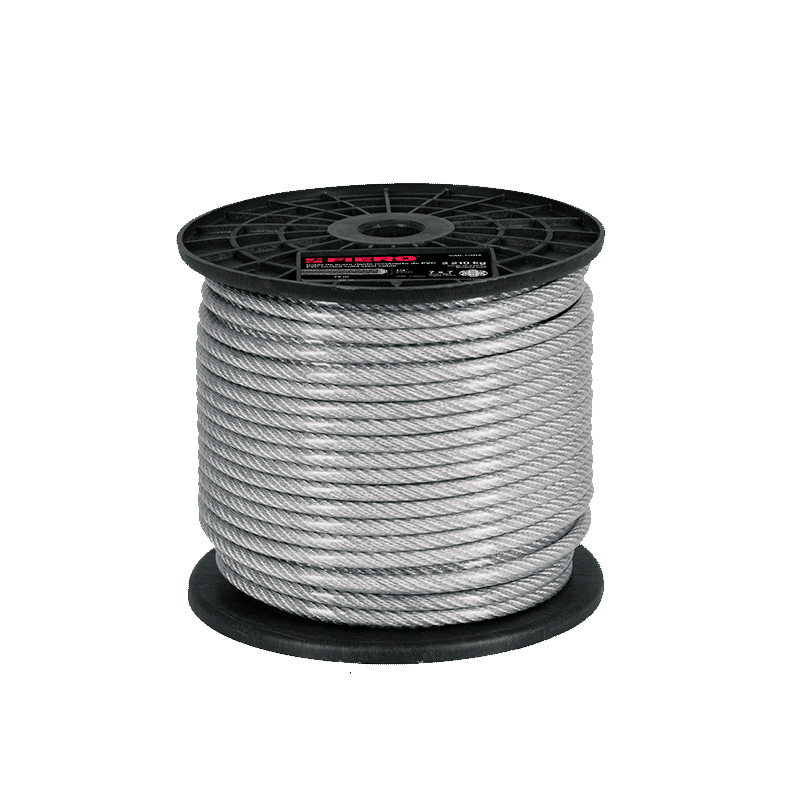 Cable de acero Truper recubierto de PVC de 1/16', carga de trabajo MAX 170 KG