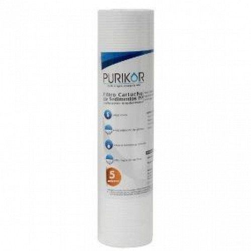 Filtro cartucho de polipropileno termofusionado Purikor de 2.5" x 20" de 5 micras