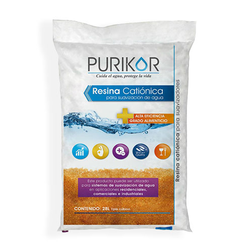 Saco de resina catiónica para suavizador Purikor de 28.2 L