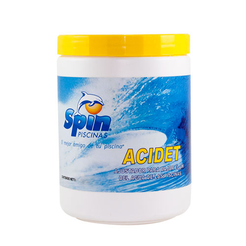 Ajustador para bajar el PH y la alcalinidad del agua de las piscinas acidet Spin en tarro de 1.6 KG