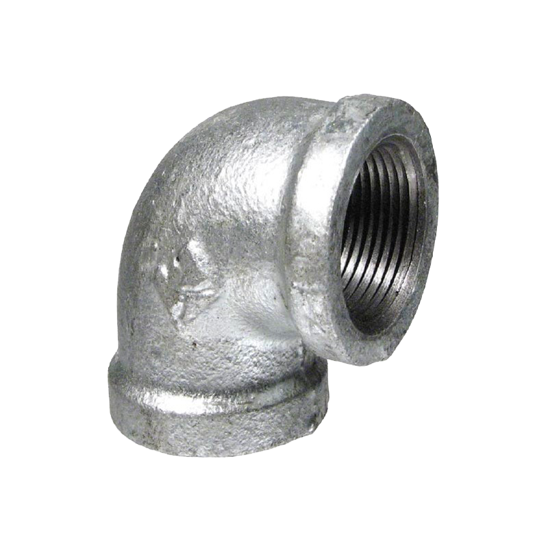 Codo 90° de acero galvanizado de 1/4"