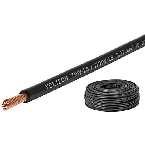 Cable THHW-LS Volteck de 1 hilo a 12 AWG color negro tensión MAX 600 V