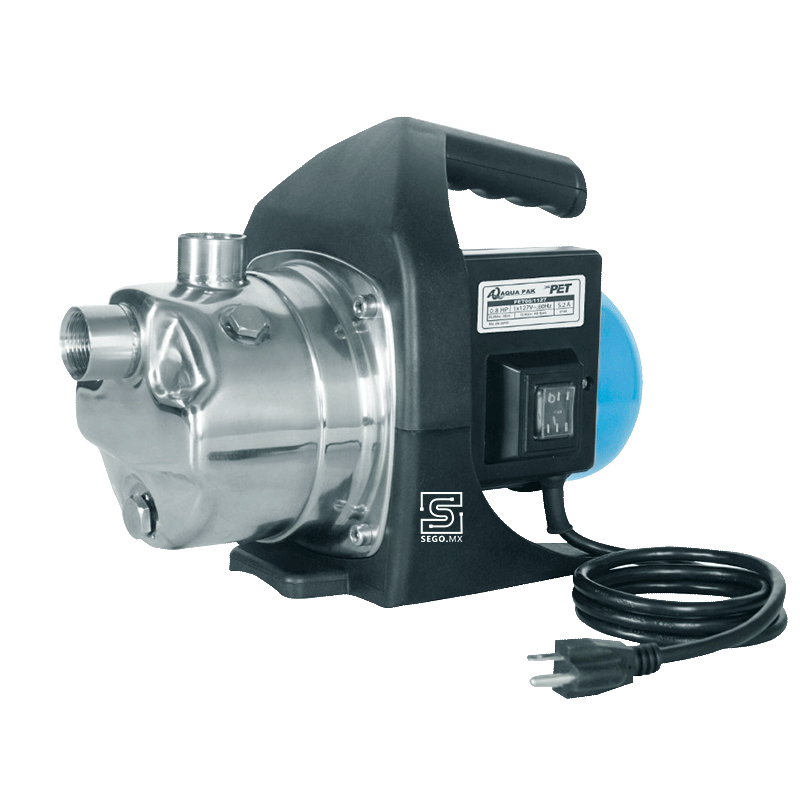 Bomba centrifuga tipo jet Aqua Pak de 0.8 H.P a 115 V con caudal MAX de 30 LPM