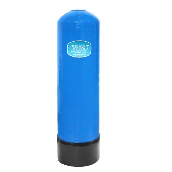 Tanque de fibra de vidrio Purikor azul con capacidad de 7 FT3 de material filtrante 