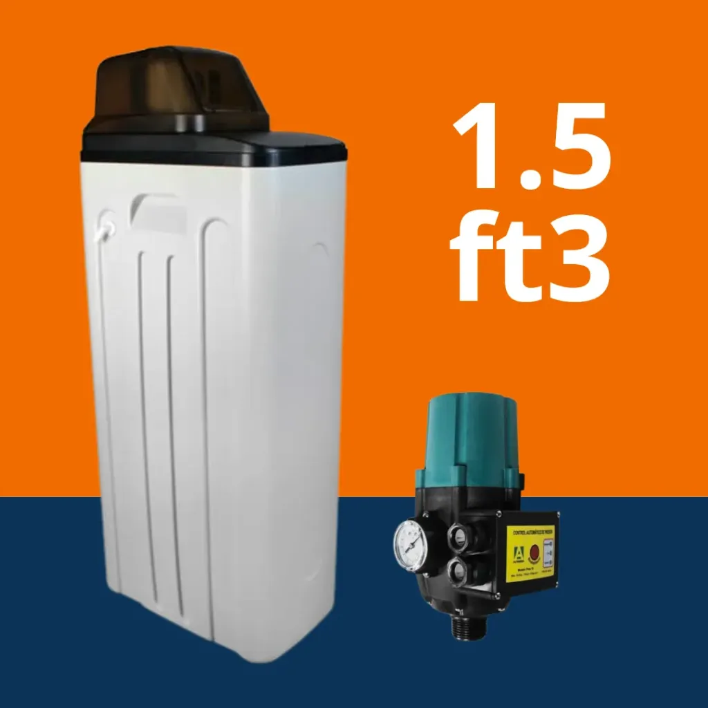 Paquete Suavizador de agua 1.5ft3 para cisterna con gabinete