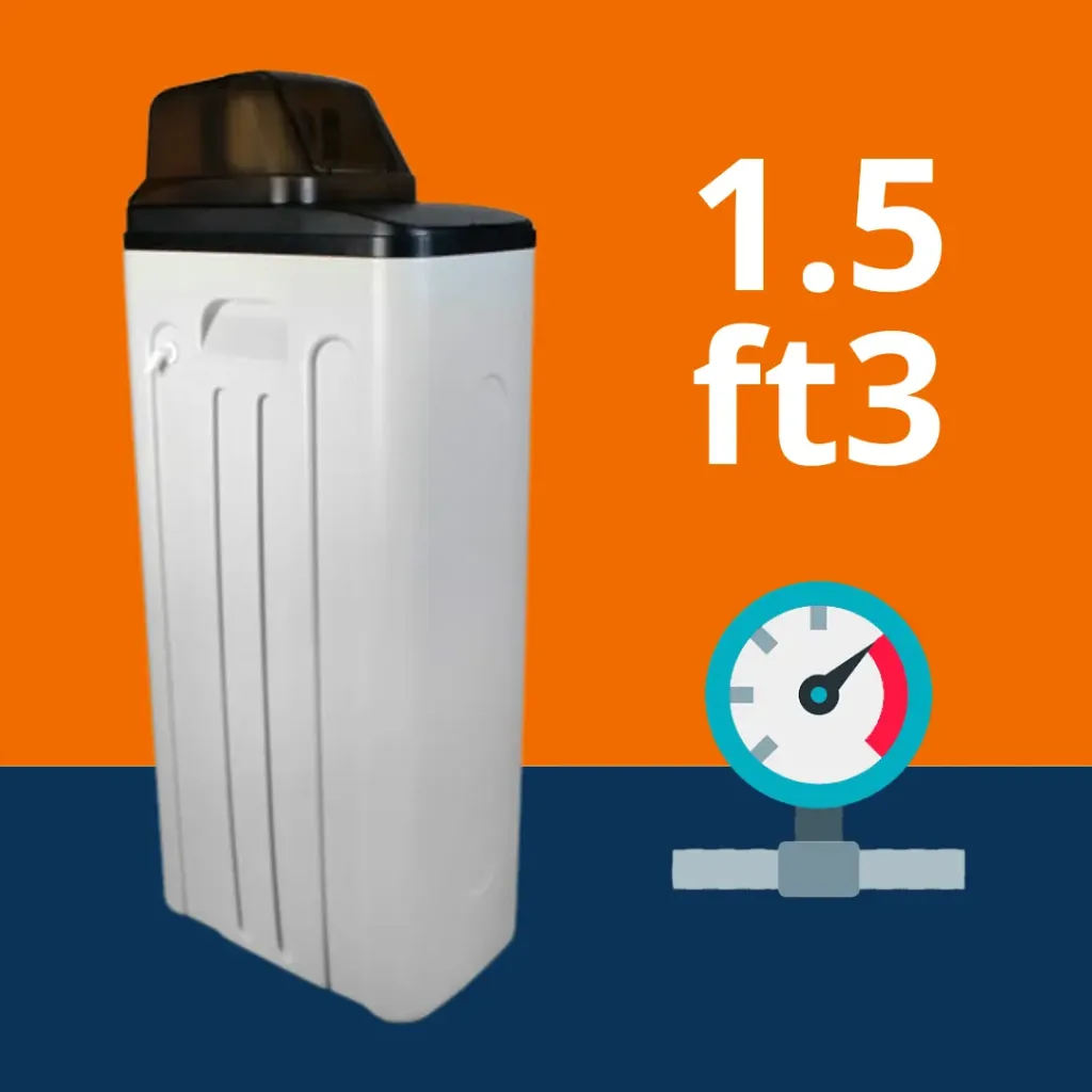Paquete Suavizador de agua 1.5ft3 para cisterna con gabinete y linea presurizada