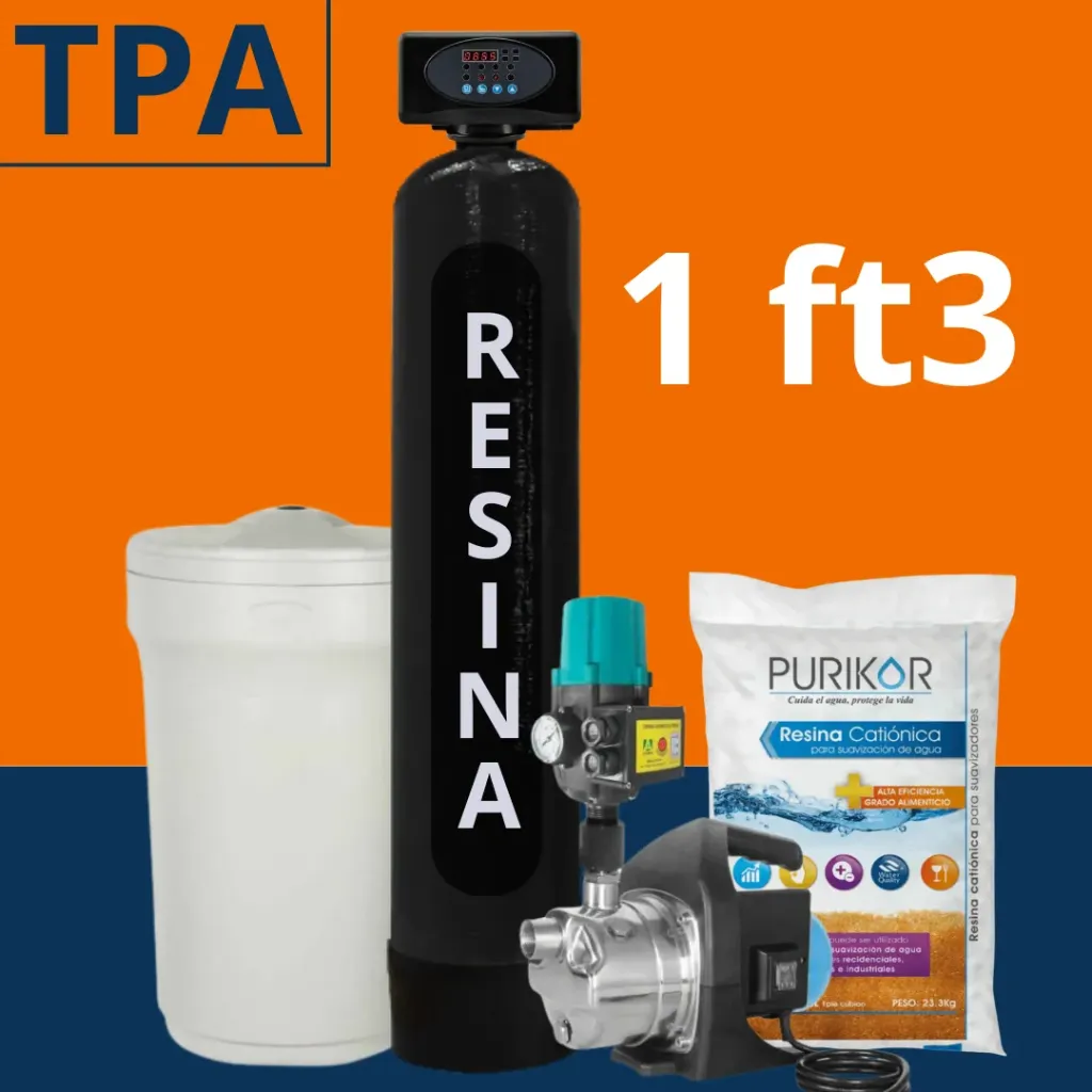 Paquete Suavizador de agua 1ft3 de tinaco con presurizador
