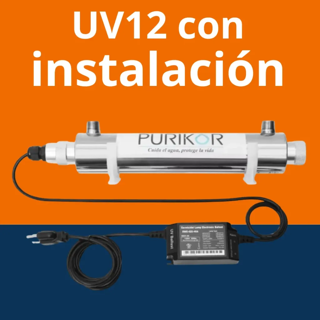 Paquete lampara UV para desinfeccion 12 gpm
