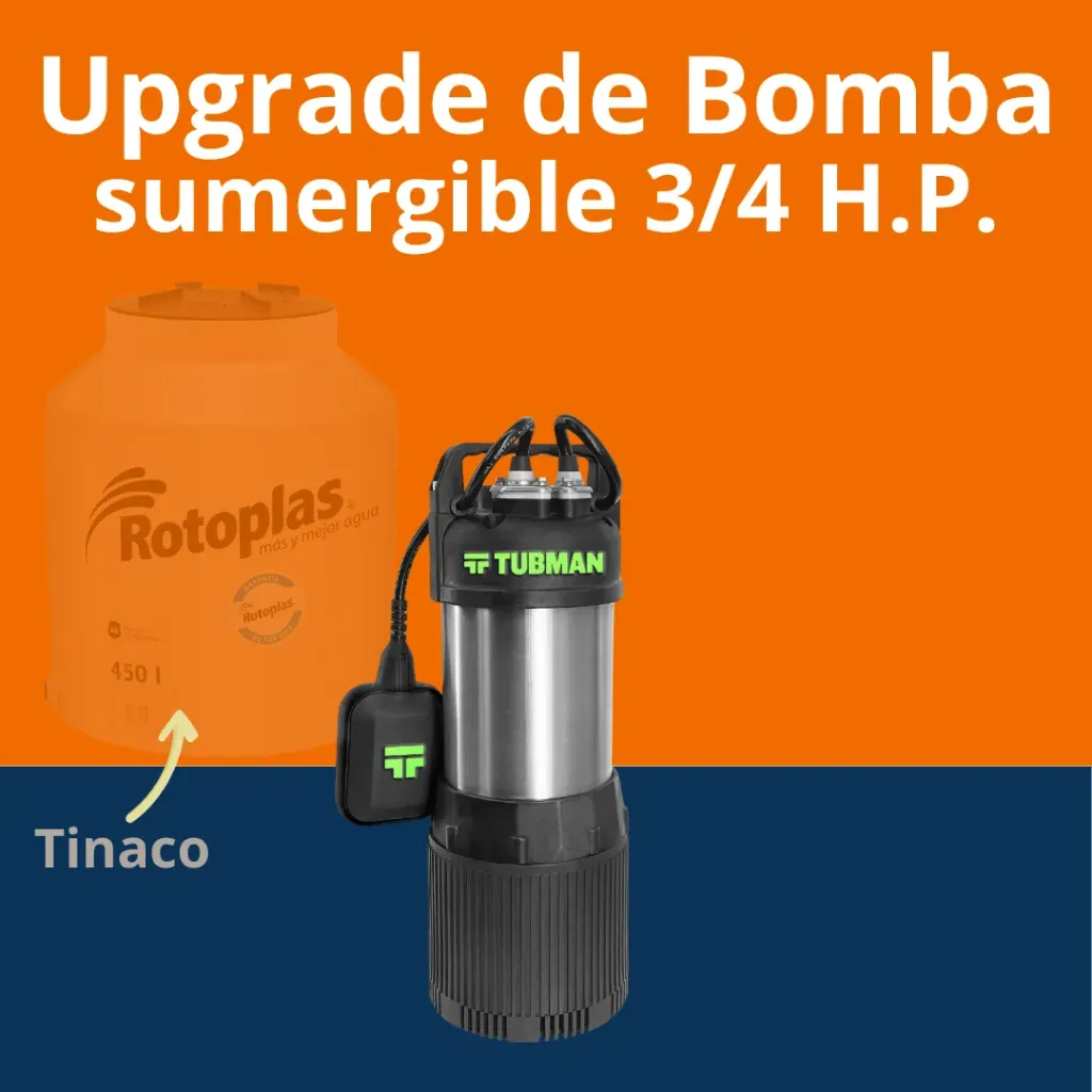 Upgrade de bomba Jet a Sumergible para paquete 2 en tinaco