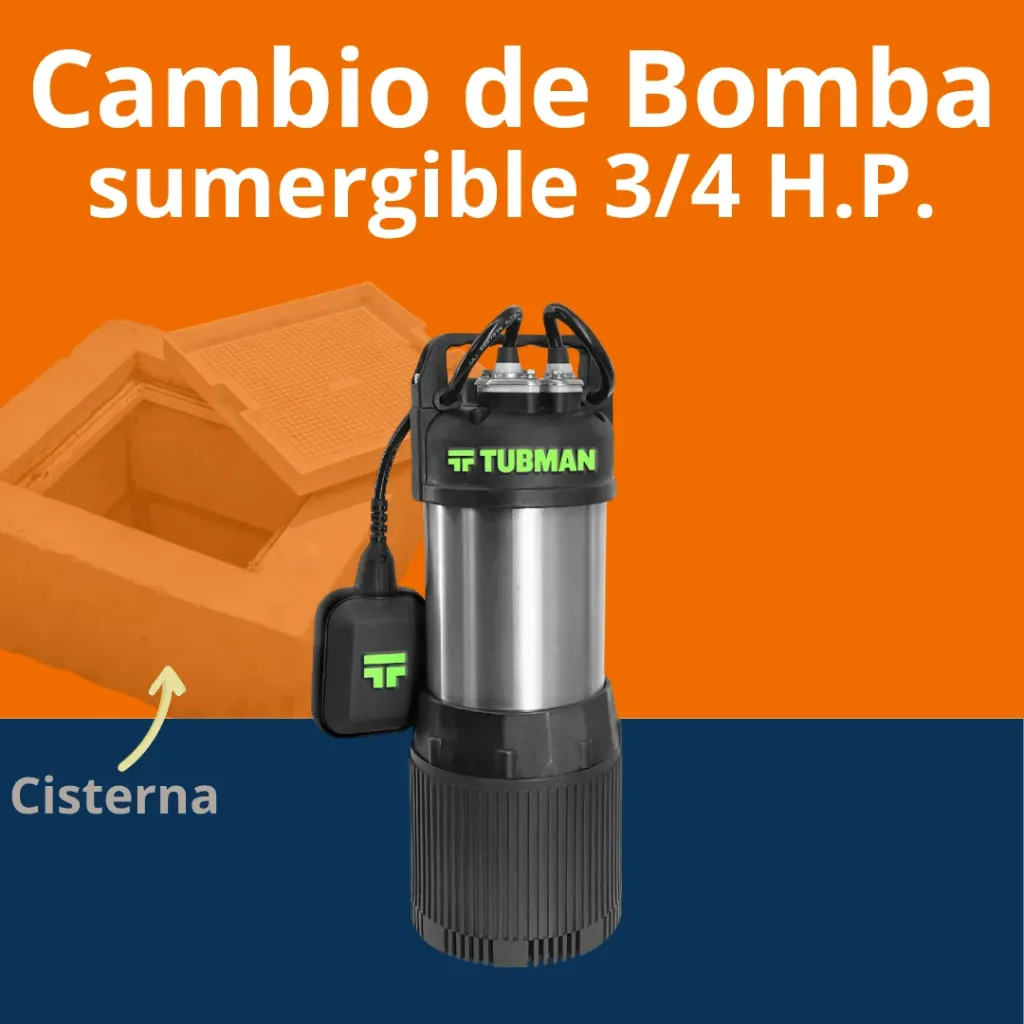 Paquete cambio de bomba sumergible en paquetes de cisterna