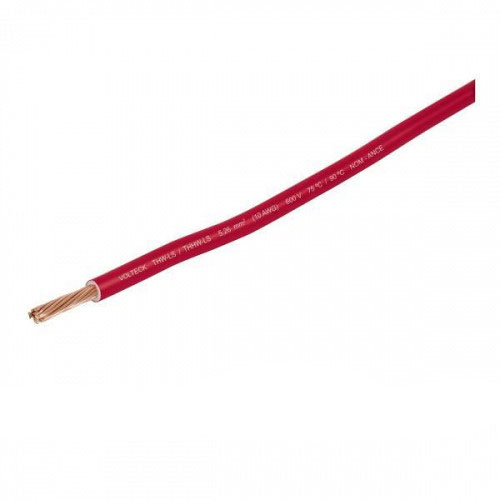 [46059] Cable THHW-LS Volteck de 1 hilo a 10 AWG color rojo tensión MAX 600 V