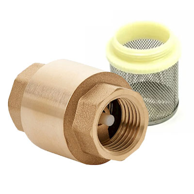 [PIE/CHE11/2"] Valvula check Aqua Pak construida en bronce con canastilla desmontable conexión de 1-1/2" rosca NPT hembra