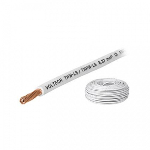 [46057] Cable THHW-LS Volteck de 1 hilo a 14 AWG color blanco tensión MAX 600 V