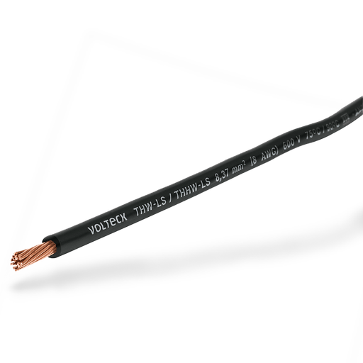 [46053] Cable THHW-LS Volteck de 1 hilo a 14 AWG color negro tensión MAX 600 V