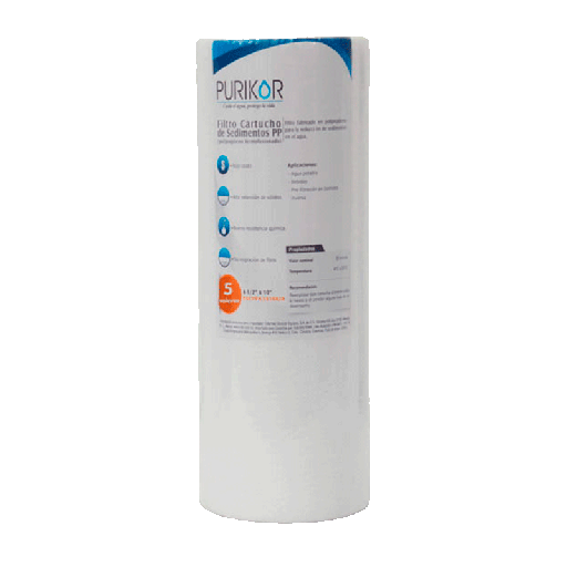 [PKCPP4.5X10X20] Filtro cartucho de polipropileno termofusionado Purikor de 4.5" x 10" de 20 micras