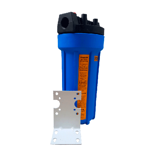 [607701] Portafiltro para cartuchos Vertex #10 de 2.5"x10" con salida de 3/4" color azul
